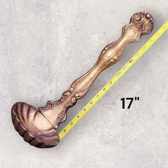 Vintage Gold Cast Metal Ladle Wall Planter Spoon Dipper MCM 17" Kitchen Decor - Picture 10 of 10